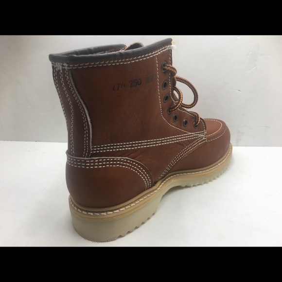 Men’s work lace up boots brown - Picture 3 of 6